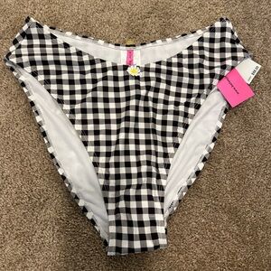 Betsey Johnson Black and White Gingham Bikini Bottom
